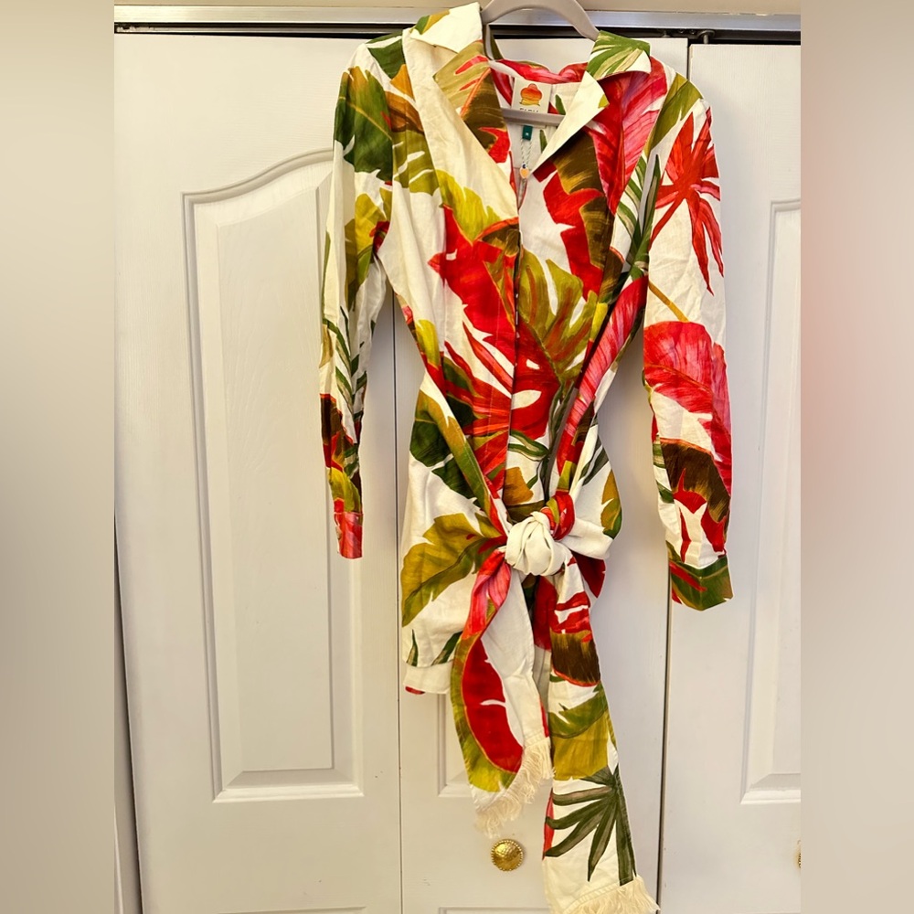 Farm Rio spring forest mini dress. size medium